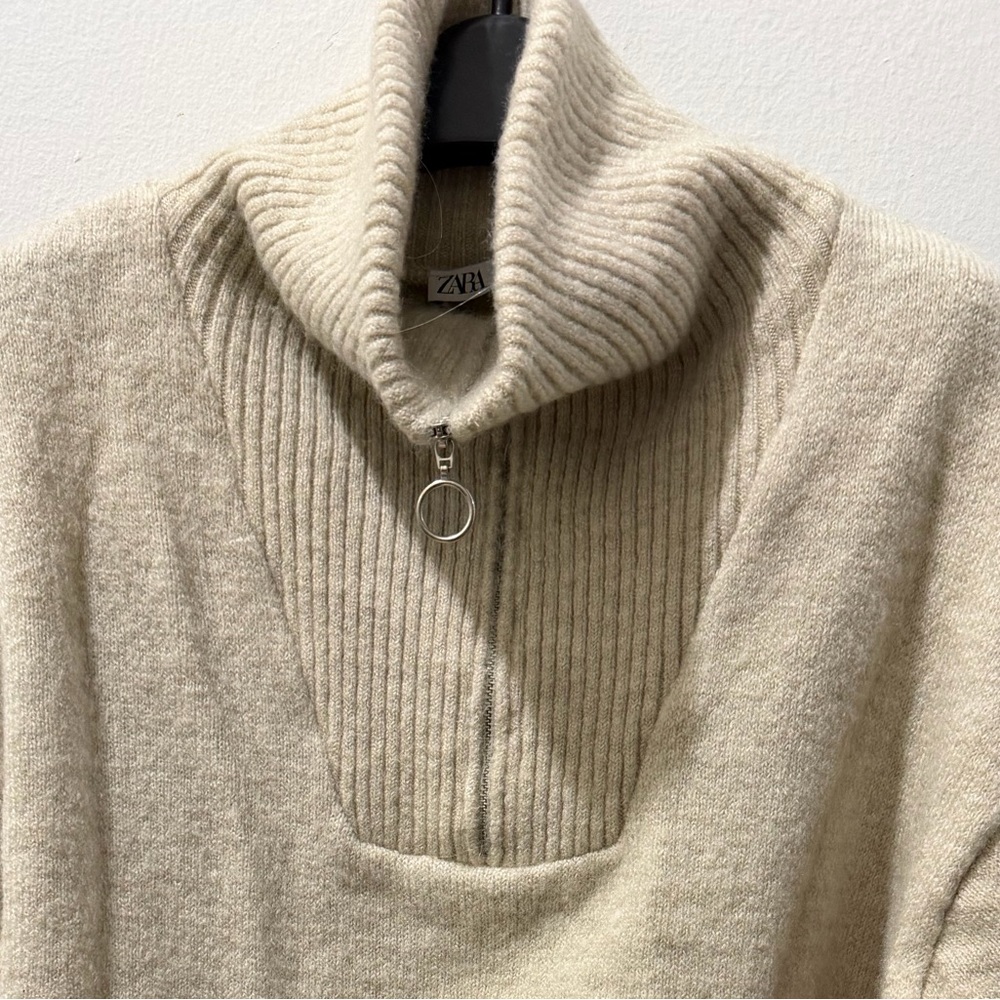 Zara Medium Zippered High Collar Sweater